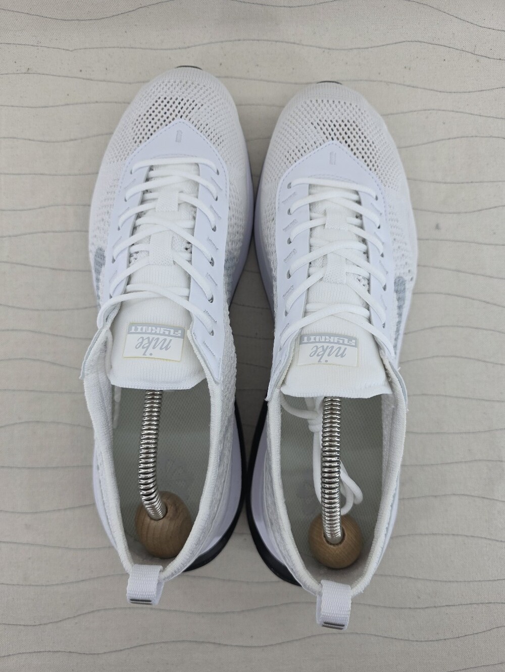 Nike Mens Air Max Flyknit Racer White Athletic Shoes Sneakers FJ4002-100 Sz 10.5 - Picture 6 of 12